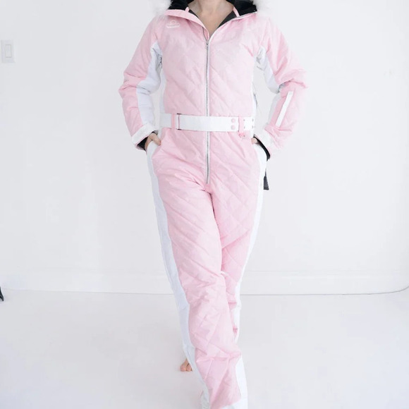 Tipsy Elves Powder Pink  One Piece Ski Suit Snowsuit Size S NWT - Picture 2 of 15